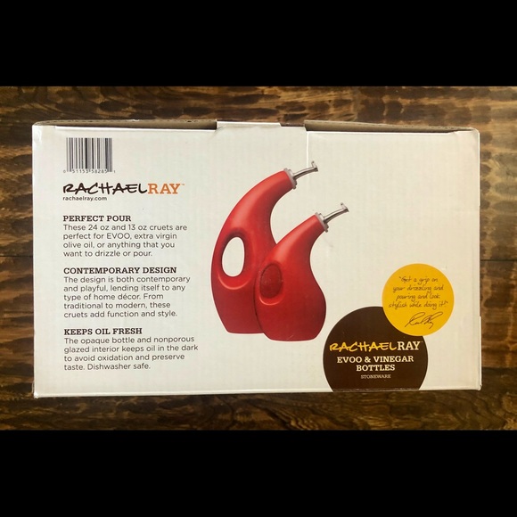 Rachel Ray Red EVOO & Vinegar Bottles - NWOT - Picture 2 of 4